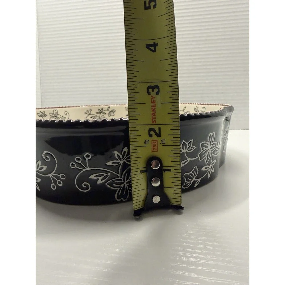 Temptations Floral Lace Black Baking Dish 10